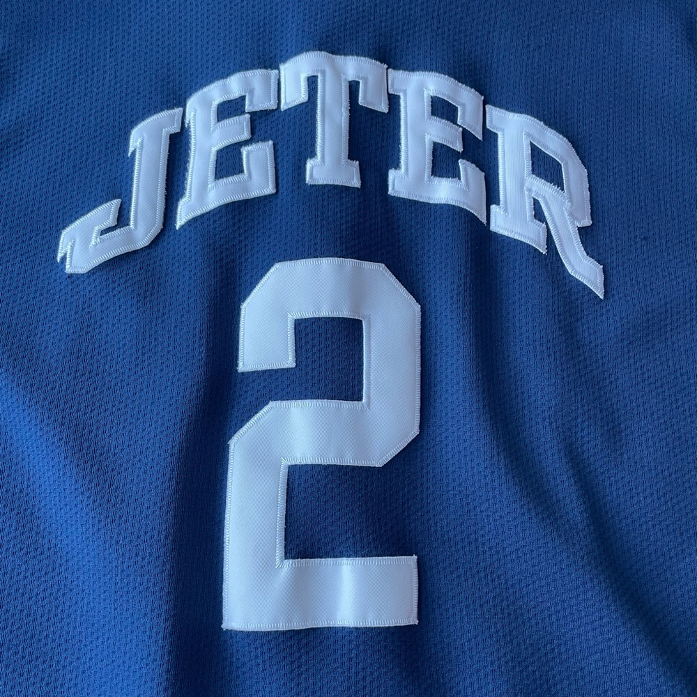 Starter YANKEES Derek Jeter 2 Jersey Baseball Button Down Mens XL Blue Christmas - Picture 14 of 14